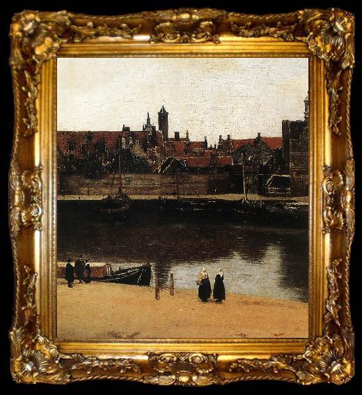 framed  VERMEER VAN DELFT, Jan View of Delft (detail) wt, ta009-2